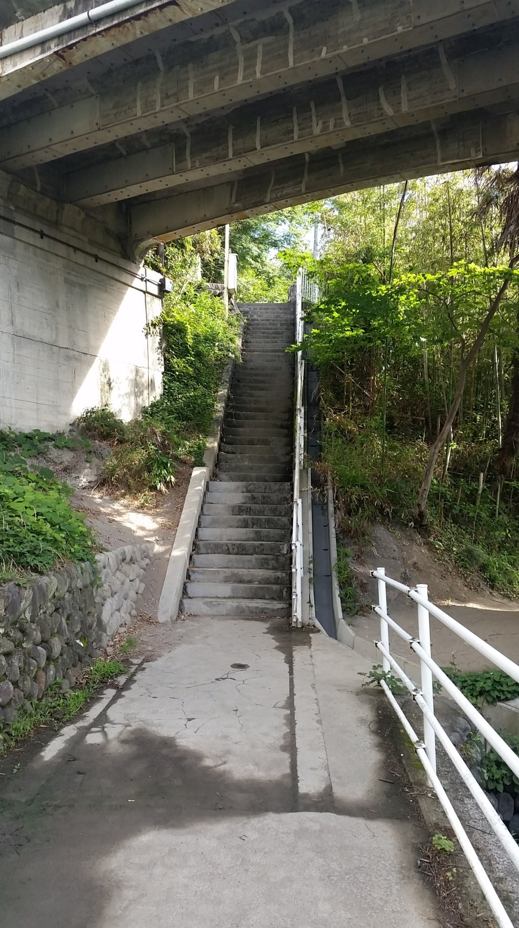 旧秩父橋 わきにある下り階段 その1 映画版あの花のキービジュアル